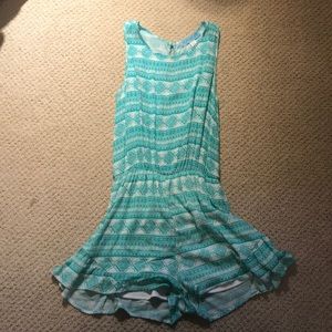 Green and white romper